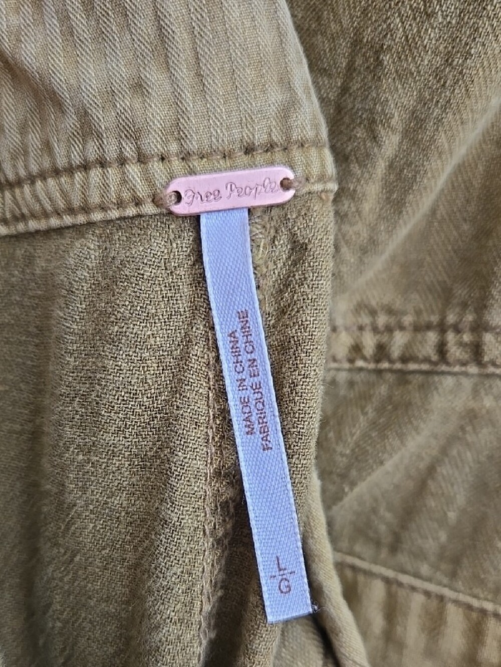 Free People Linen Blend Natural Sights Overalls Size L - Picture 2 of 16